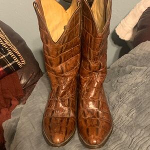 Men's Brown Crocodile Leather Boots
